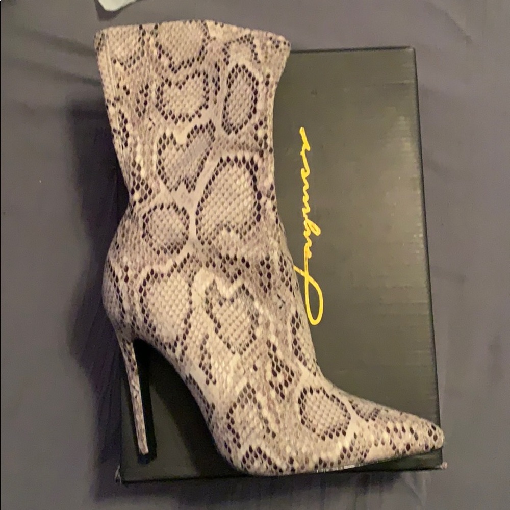 Snake print boots